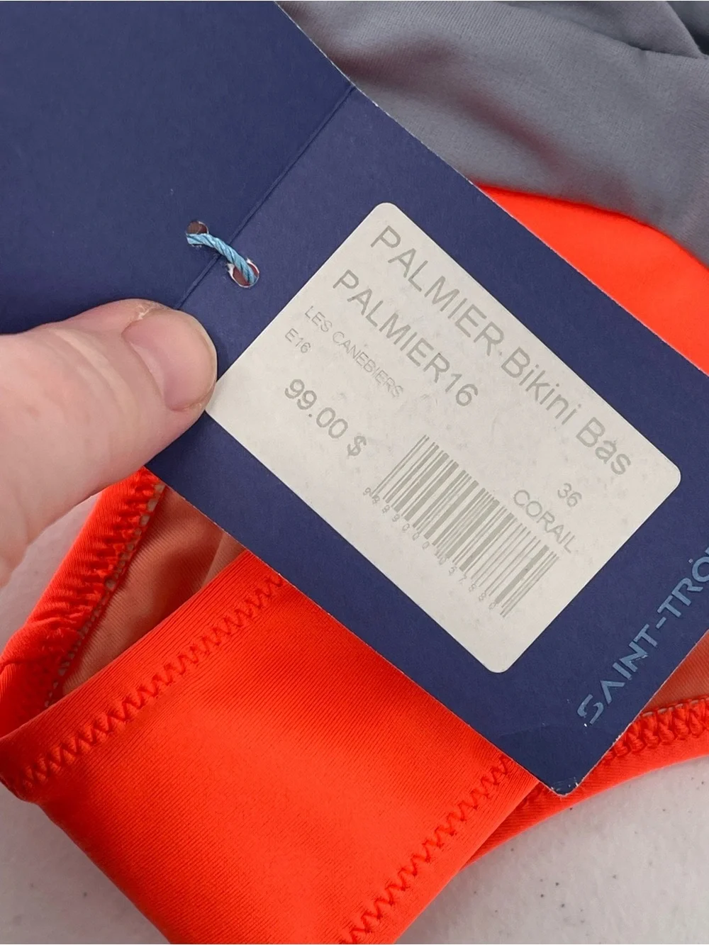 Les Canebiers NWT orange gray bikini bottom